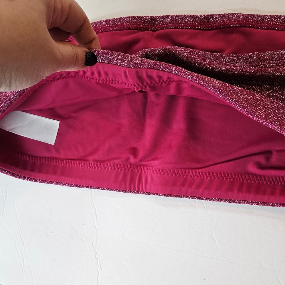Good American Sparkle Better Band Top Swim Hawaiian Pink Plus 2x Beach Pool - Picture 3 of 9